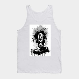 Inky Woman Creating at a Laptop Tank Top